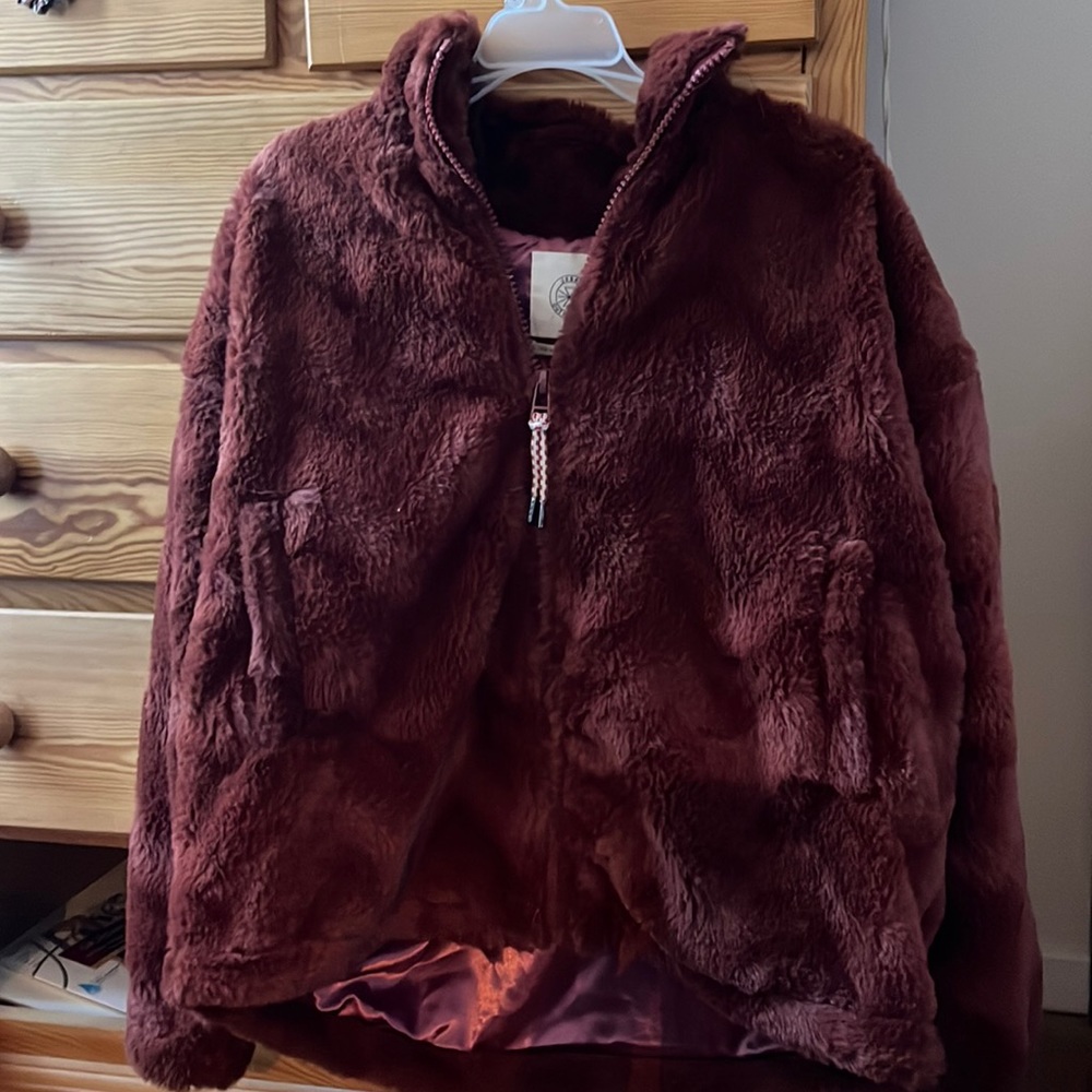 Never worn Urban Outfitters faux fur terra cott color jacket